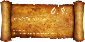 Ormós Vivien névjegykártya